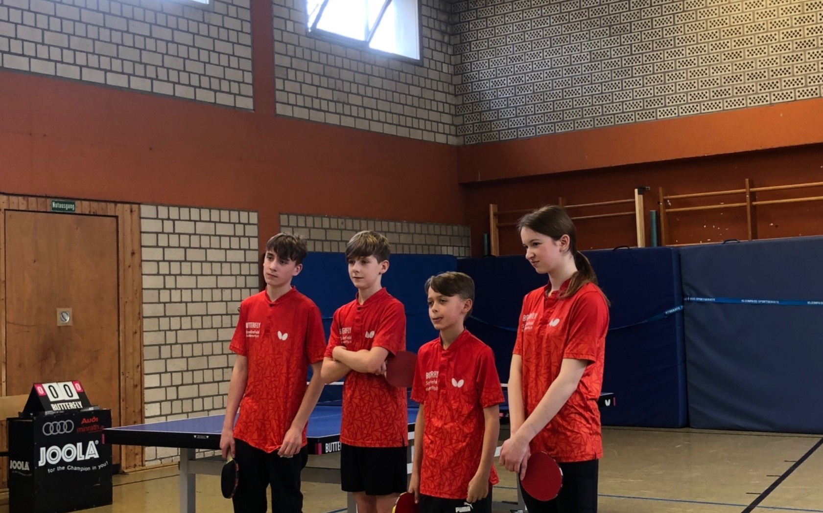 Die Mannschaft (v.l.): Moritz Lehmann, Mats Pfennig, Jarno Kerkeling, Sontje Lordick